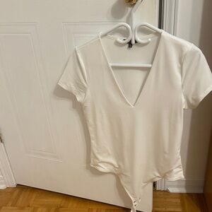 Dynamite White V-Neck Bodysuit